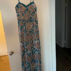Blue with Paisley pattern maxi dress